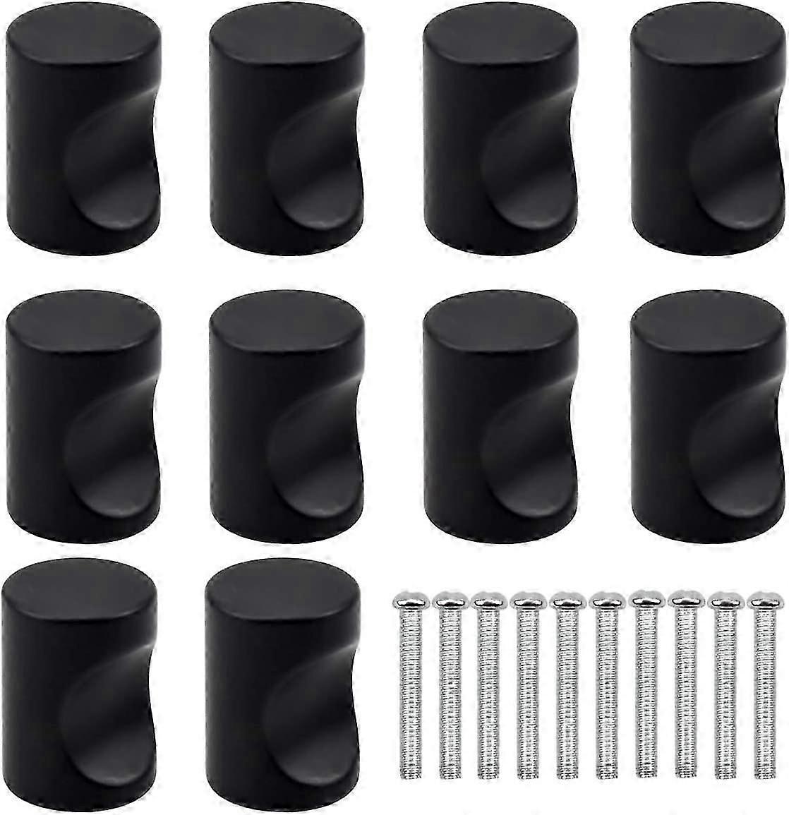 10PCS Black Drawer Door Handle,Furniture Knob,Single Round Hole Drawer Knobs,Modern Door Knobs-fghj