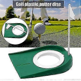 Golf Putting Cup Mat Green Practice Putting Hole Training Aids with Adjustable Hole White Flag compatible with