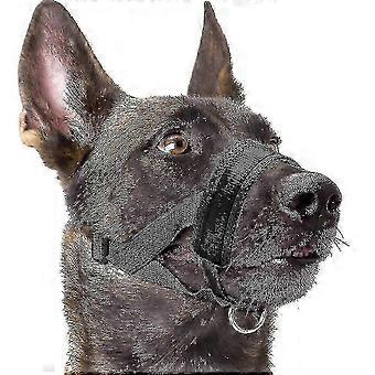 Adjustable Soft Nylon Dog Muzzle, Chew-Resistant for Bite Prevention and Bark Control, XL Size Black