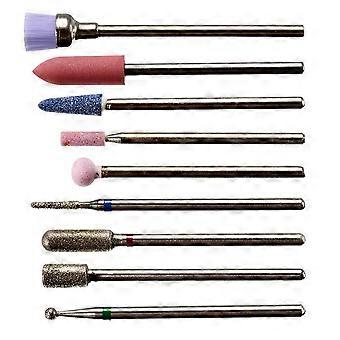 Metal Nail Drill Bits 9Pcs Set for Nail Grinding and Polishing Use