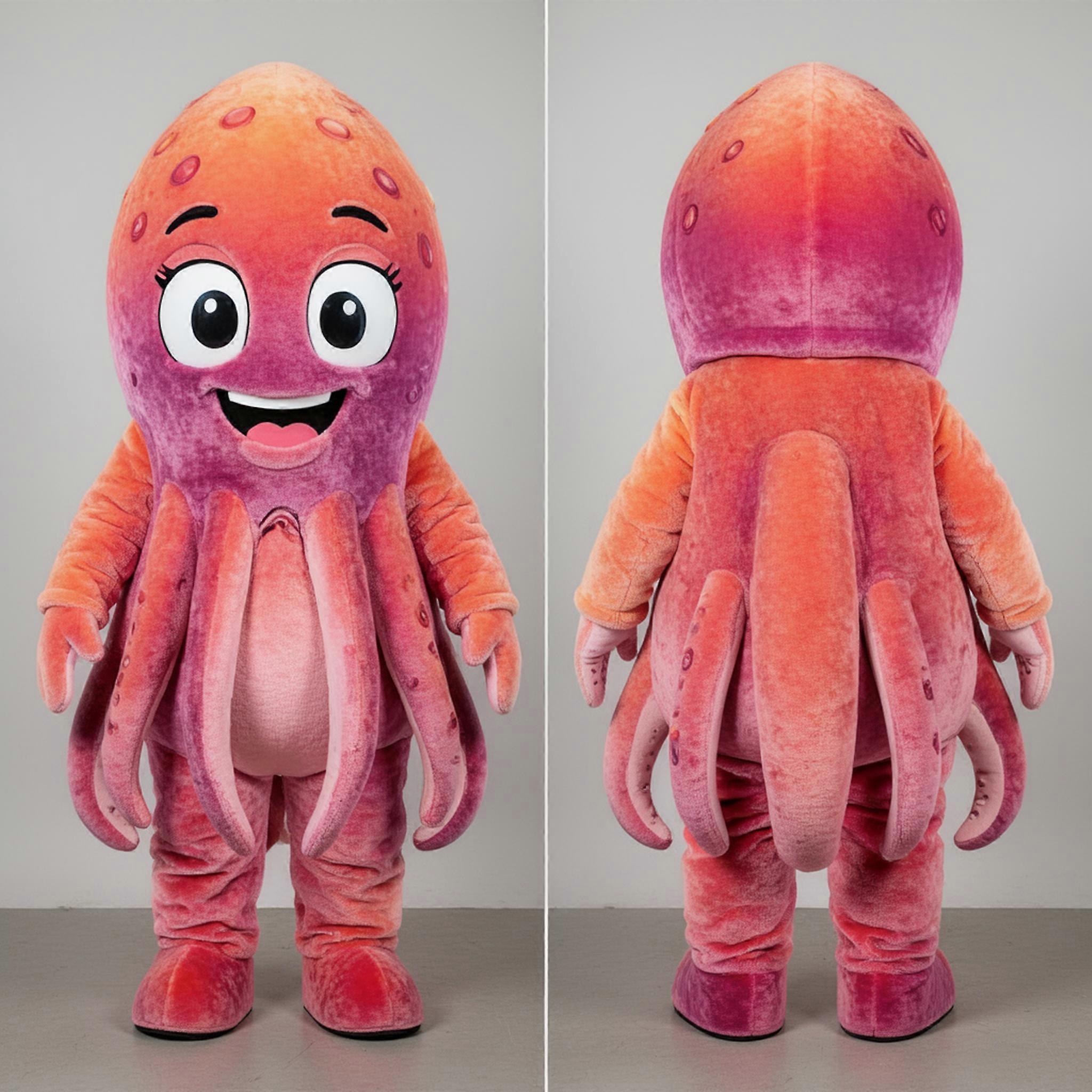 MASTICOT Orange Scalloped Fried Calamari Mascot