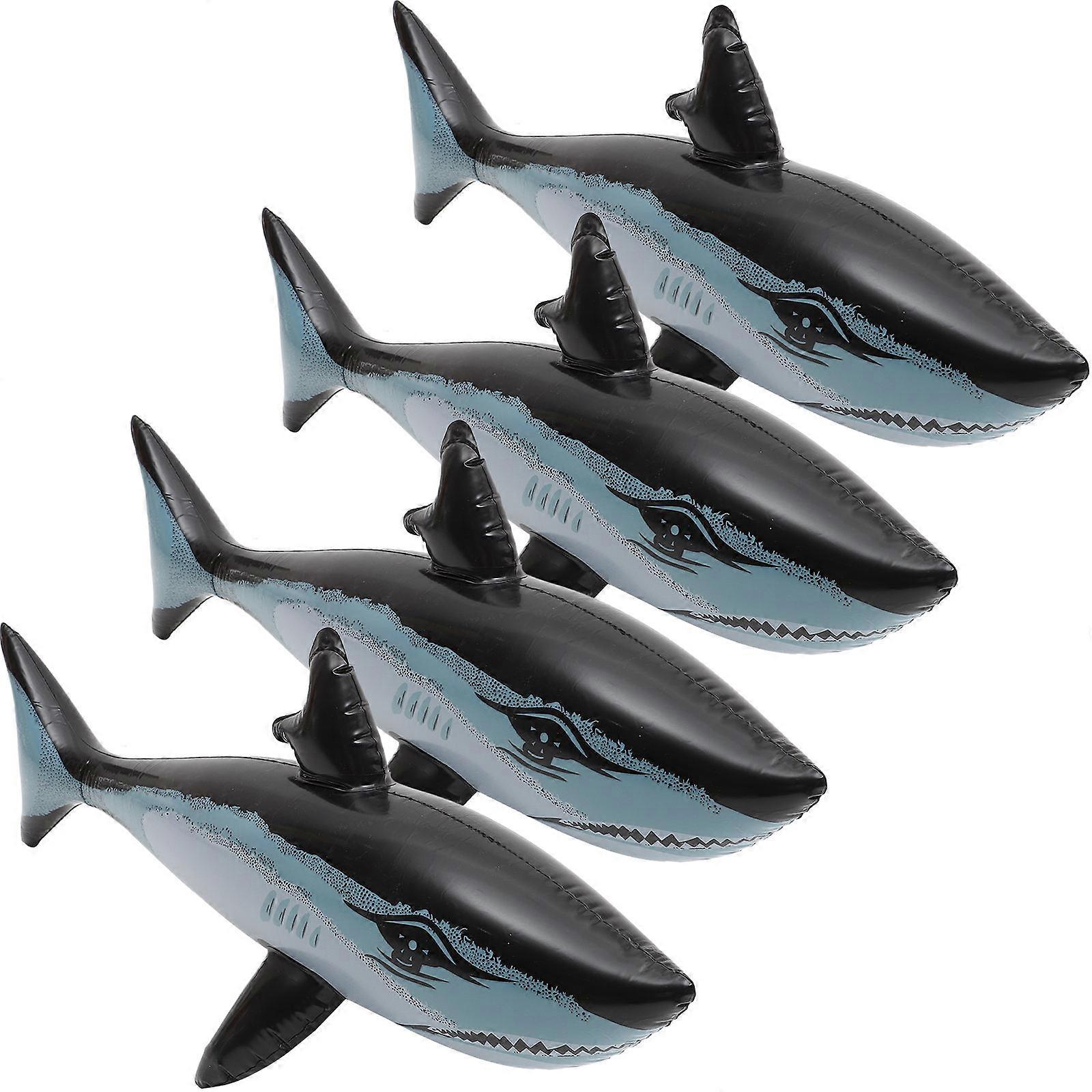 4Pcs Floating Inflatable Shark Playthings for Pool PVC Durable Material