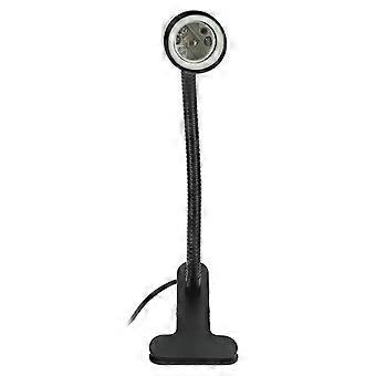 Support de lampe pour animaux de compagnie noir avec pince et interrupteur réglable pour lampe chauffante UVA/UVB pour reptiles