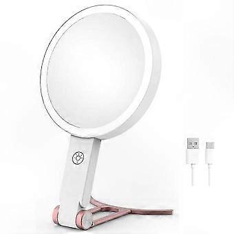 Handheld Magnifying Makeup Mirror, 30X Magnification with 3-Color Lighting for Detailed Skincare and Eyebrow Grooming