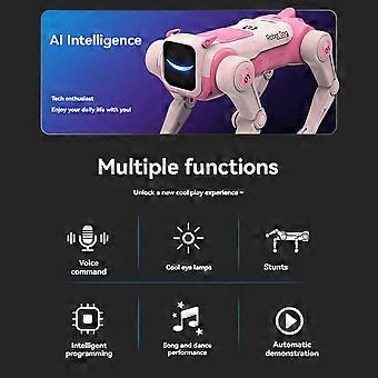 AI Robot Dog Remote Control Stunt Robot Dog Singing and Dancing Smart RC Robot Pet Toy AI Voice Control for Kids A