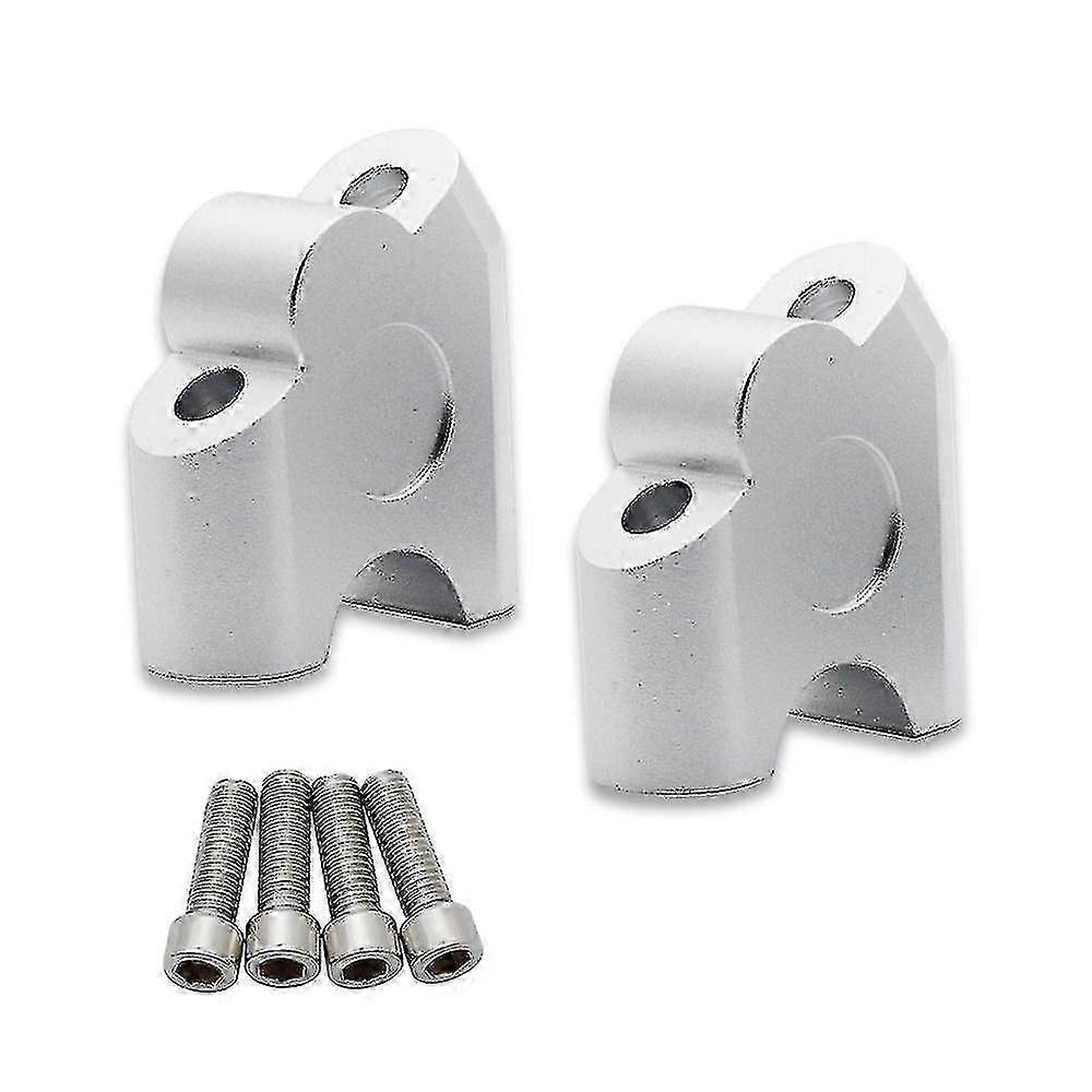 Handlebar Riser,22mm Universal Motorcycle Handle Bar Riser Handlebar Clamp Back Move Mount Adapter (chrome)2pcssilver