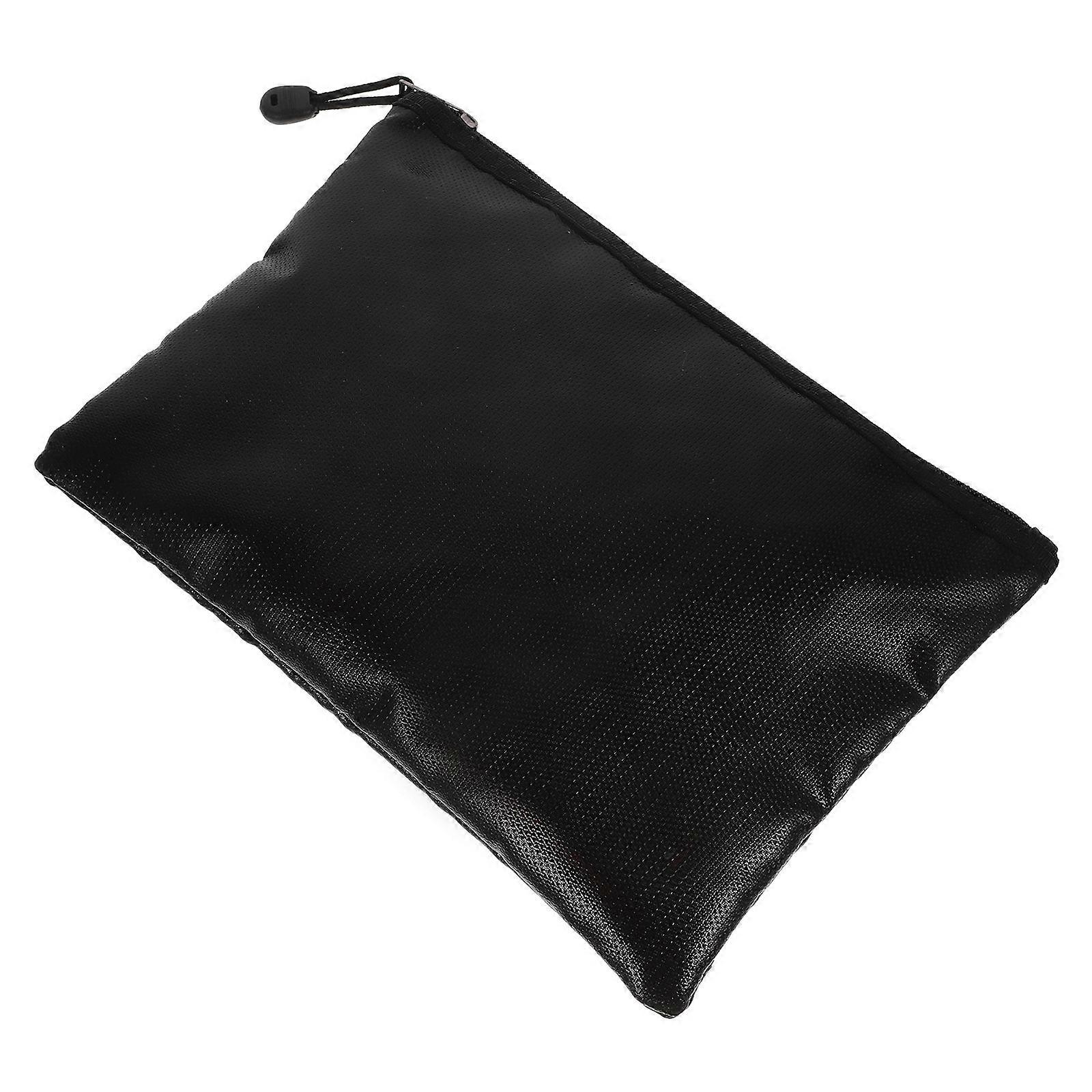 Waterproof Fireproof Documents Bag for Storage Use 1Pcs Black Bag