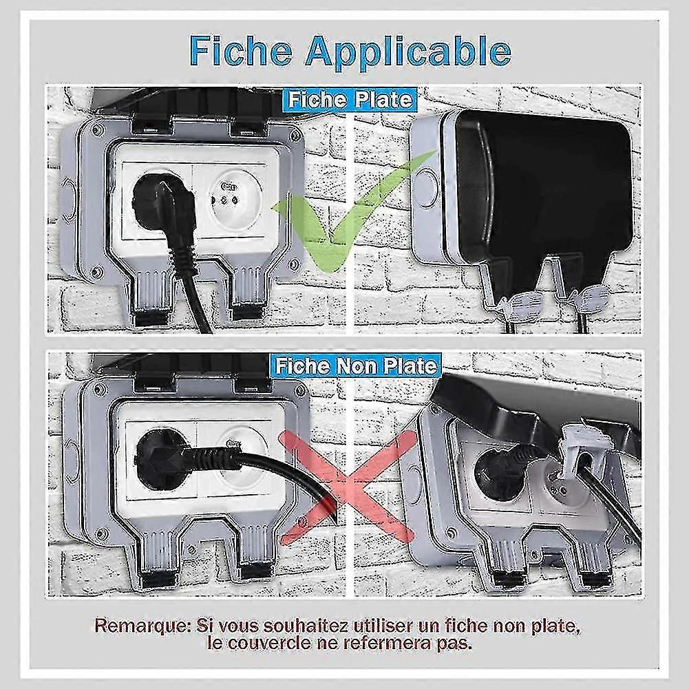 Waterproof Socket Double Outdoor Electrical Socket Ip66 Waterproof Wall Socket