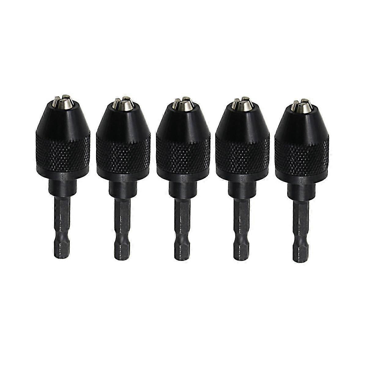 5pcs Keyless Drill Chuck For Impact Driver, Chuck Conversion Adapter, 1/4inch Hex , Convert Cordles