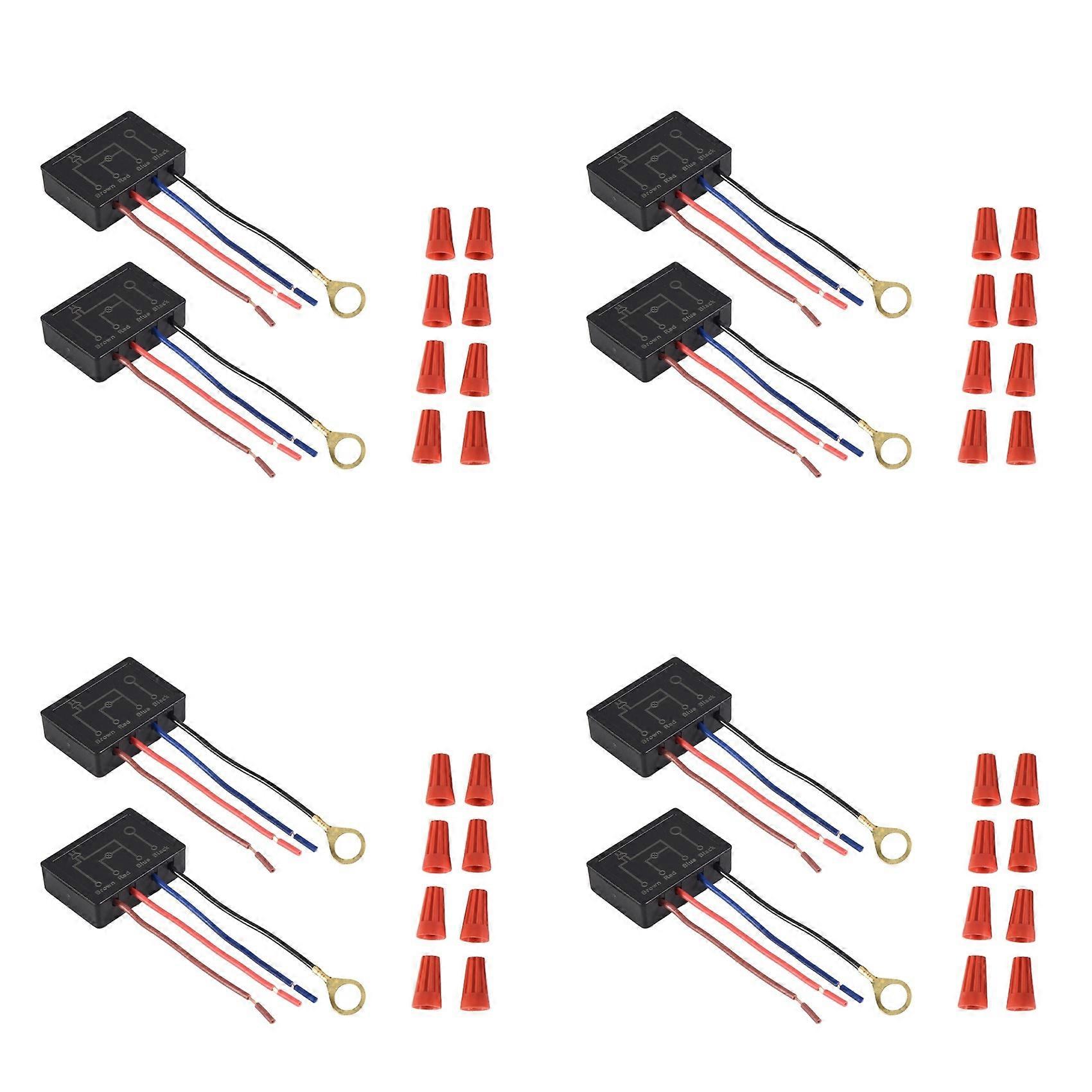 Touch Lamp Switch 8 Pack,Touch Lamp Control Module for Dimmable LED,Bulbs,Lamp Switch Replacement Kit with Wiring Caps