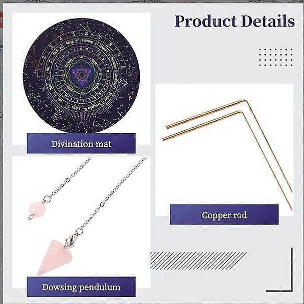 Astrology Pendulum Board Set with Dowsing Rods for Tabletop Play