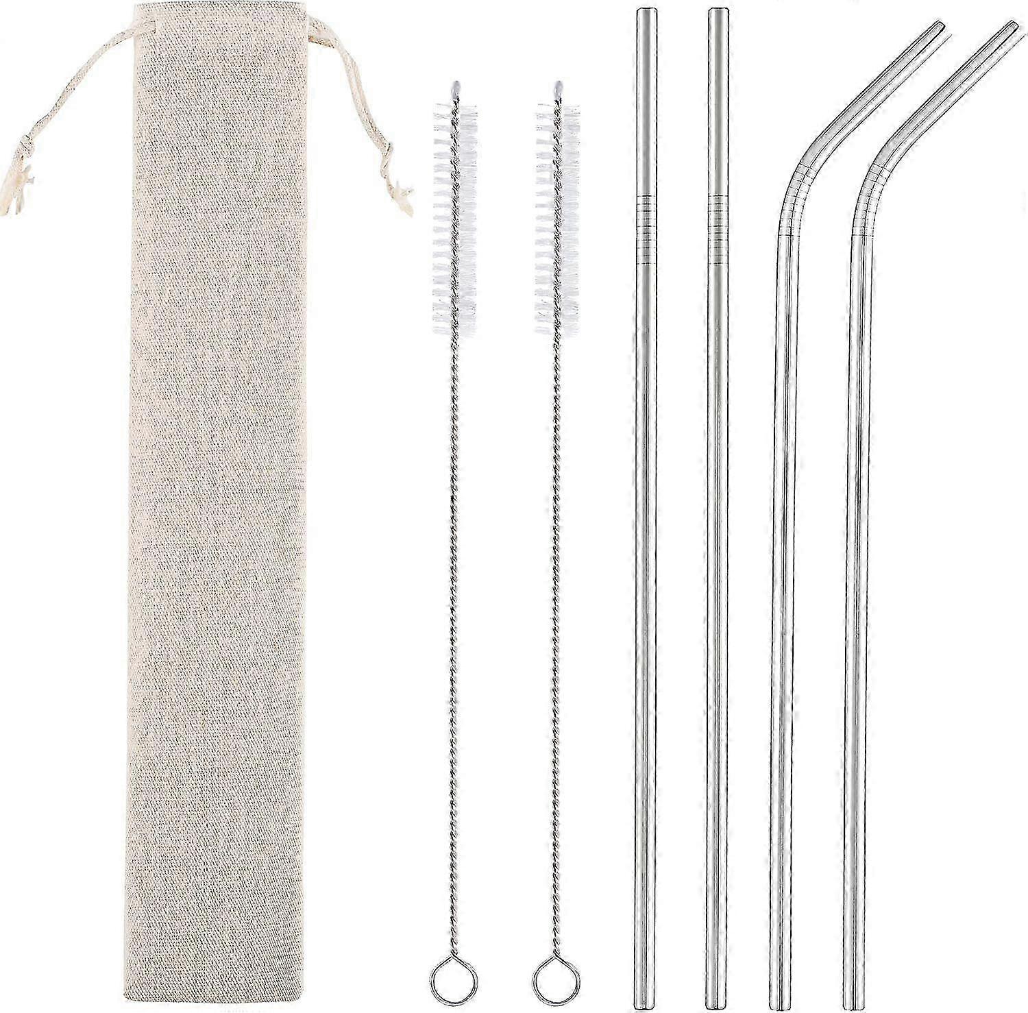 4-Piece Stainless Steel Straw Kit