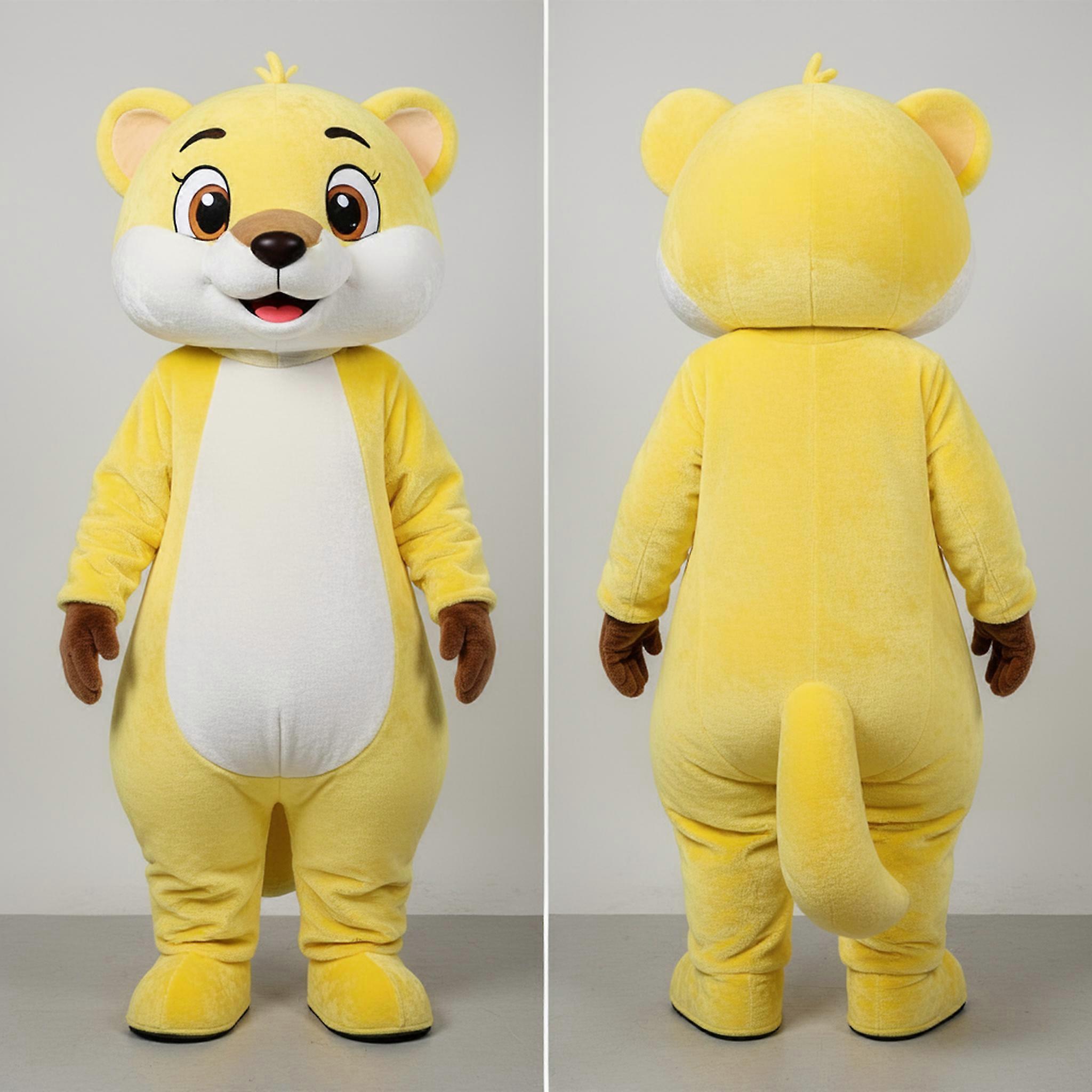 MASTICOT Lemon Yellow Playful Weasel Mascot