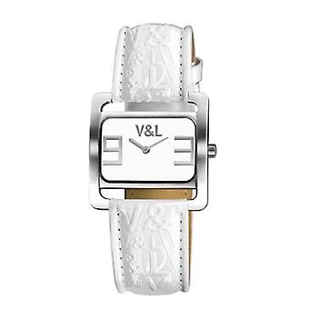 V & l Square Quartz Analog Woman Watch with Cowhide Bracelet VL048604
