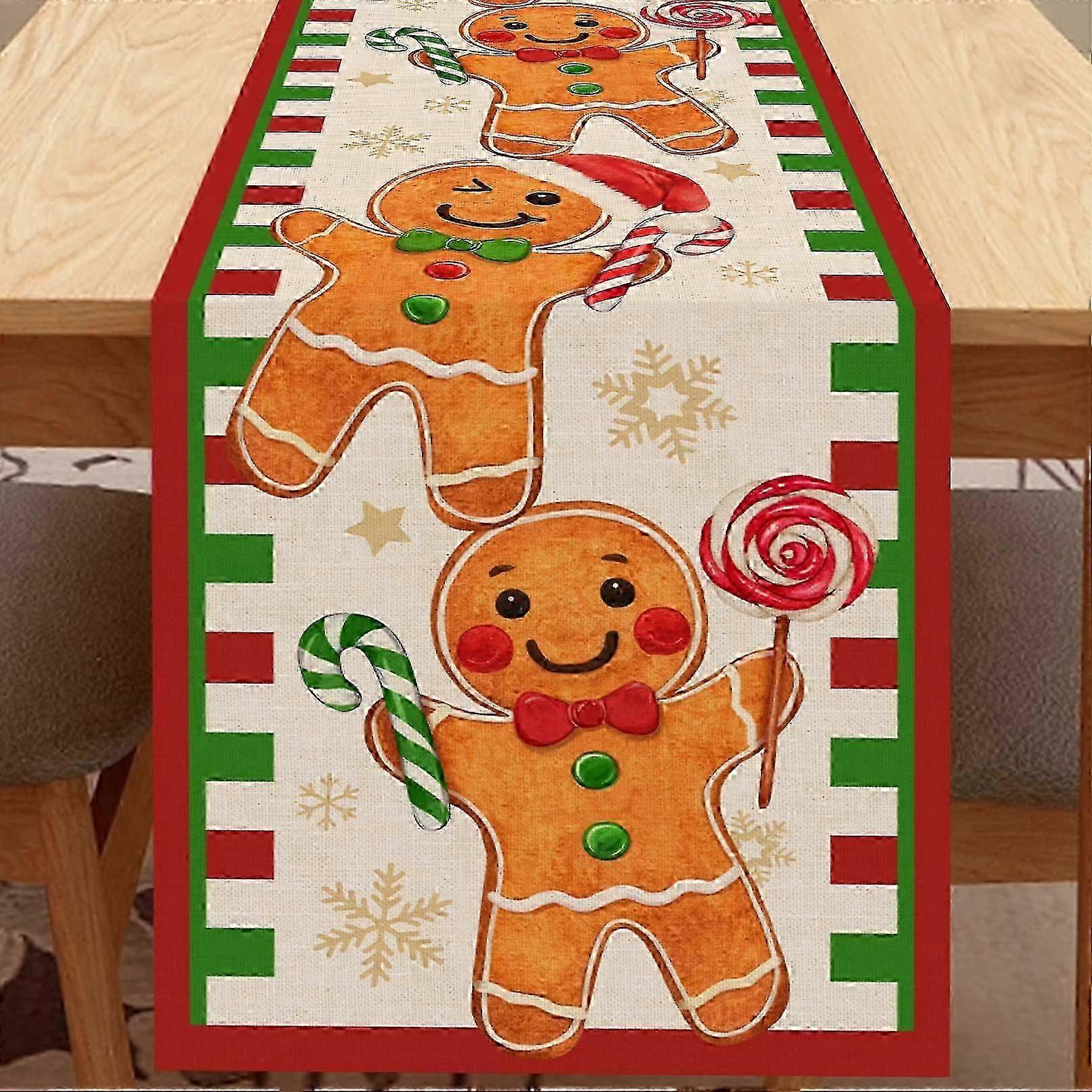 Christmas Gingerbread Burlap Runner