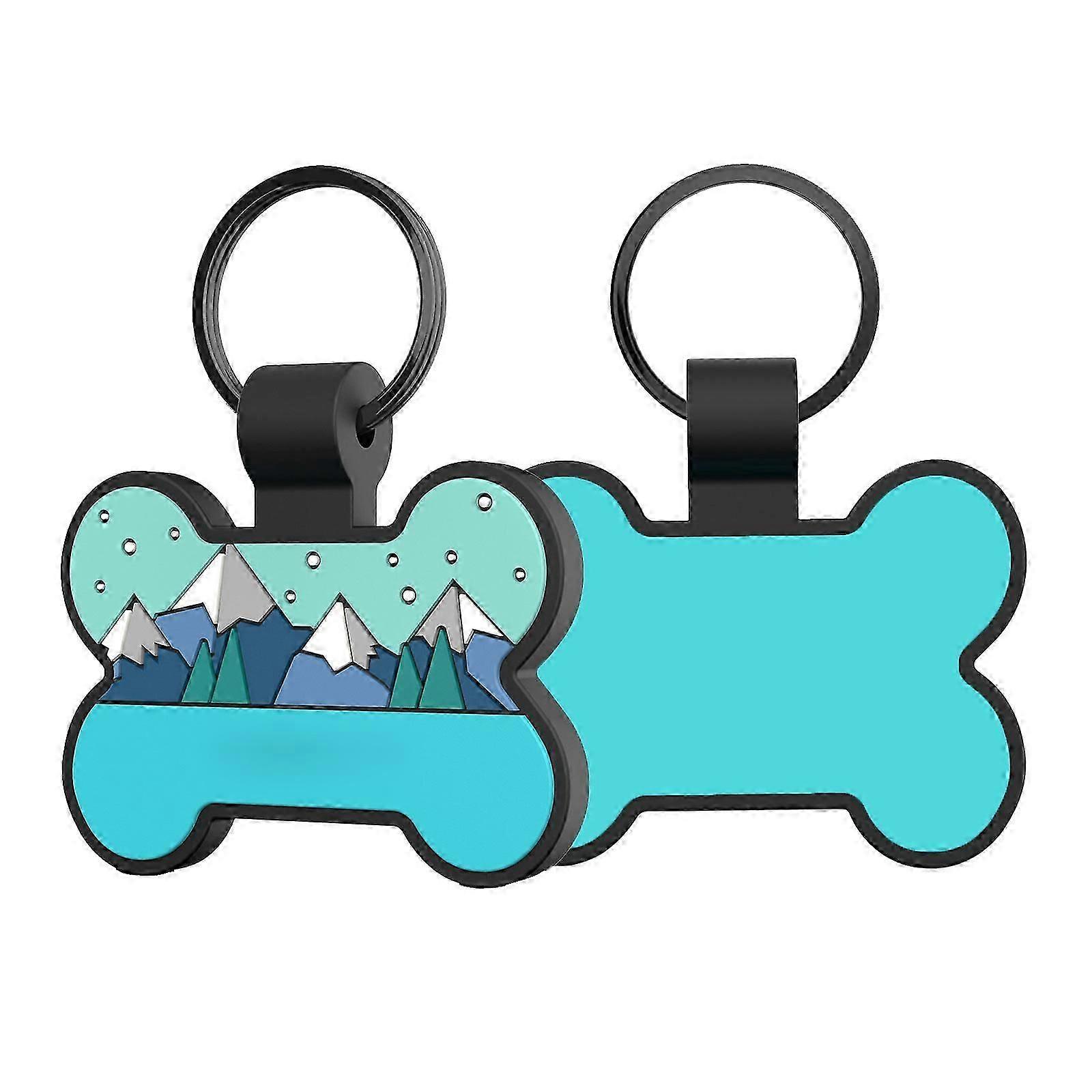 Silicone Pet Collar Name Label, Double-Sided Waterproof, Bone Shape