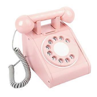 Toy Telephone with Handset Vintage Wooden Toy Phone Classic for Nursery, Daycare