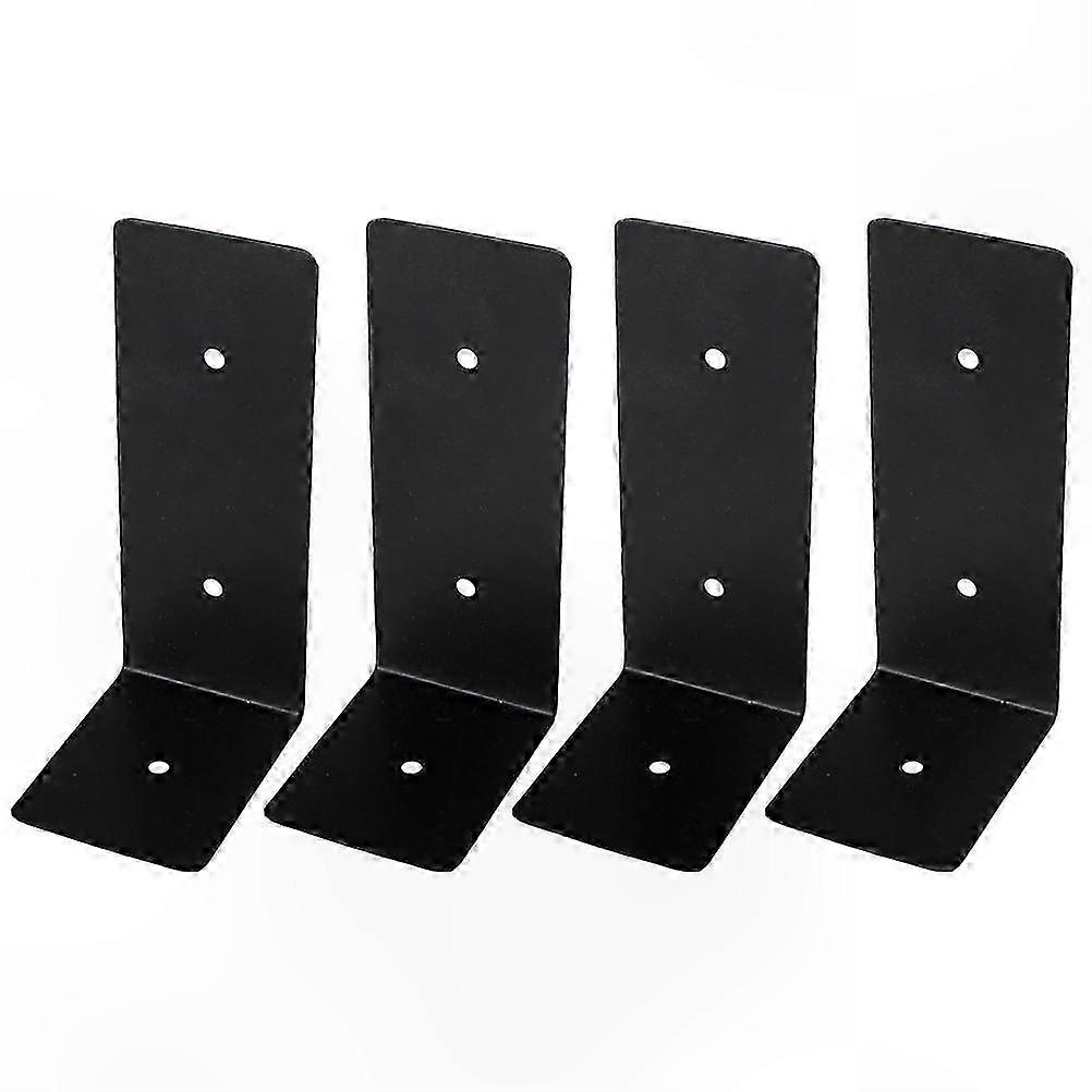 Shelf Support Brackets, 4-Pack Black L-Shape Right Angle Iron Brackets for DIY Projects