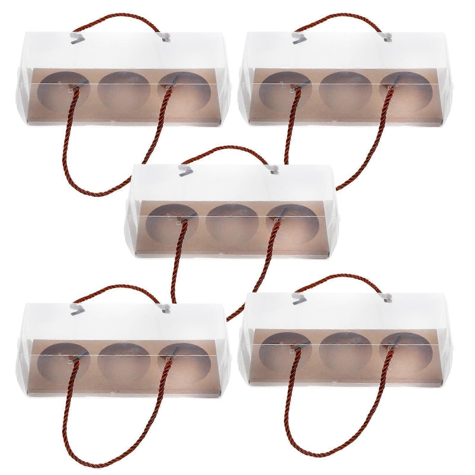 Egg-Yolk Puff Packaging Boxes compatible with Storage with Handle 10Pcs Portable Bakery Cases