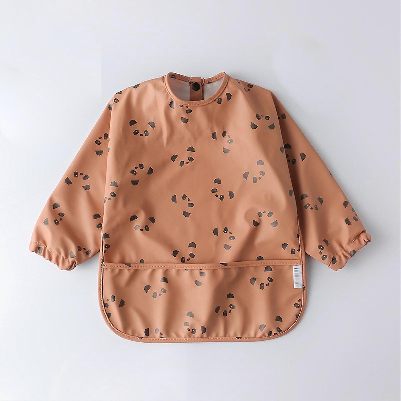 Waterproof Soft Eating Apron Brown Panda