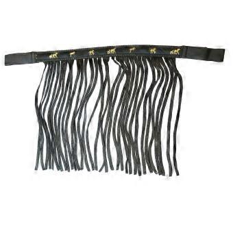 Vliegenfranjes voor paarden, vliegenmasker met franjes en klittenbandsluiting, zwart voor Shetty, Pony, Cob, warmbloed