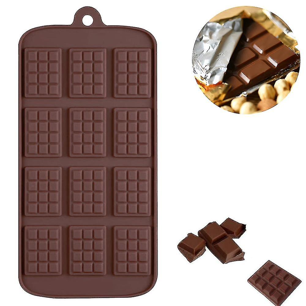 Silicone Chocolate Candy Molds Waffle 12 Grids Bpa Free, Reusable 100% Silicon & Dishwasher Safe Silicon Candy Molds