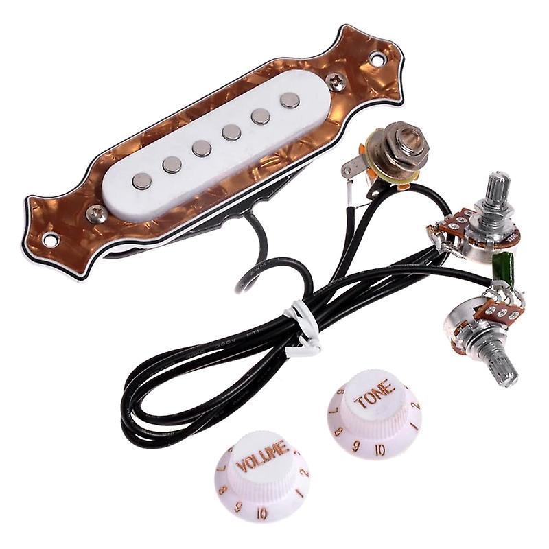 Pre-wired 6-String Cigar Box Guitar Pickup Harness w/ Volume Tone Pots & Knobs