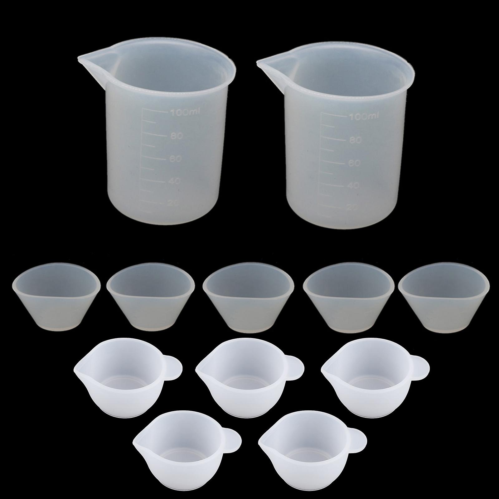 12Pieces/set Flexible Measuring Cups Resin Mixing Cups Handmade Craft