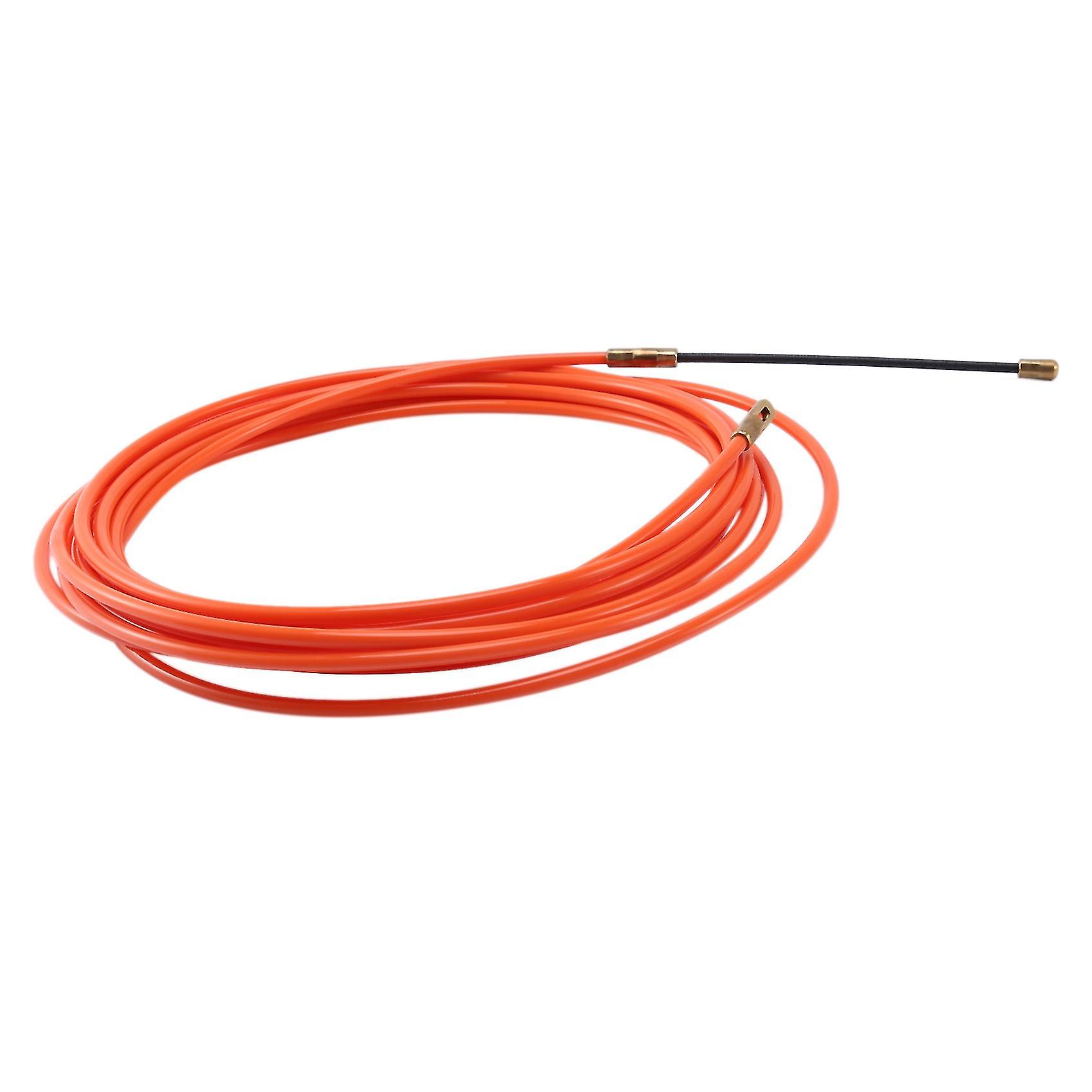4mm 5 Meter Orange Guide Device Nylon Electric Cable Push Pullers Duct Snake Rodder Fish Tape Wire