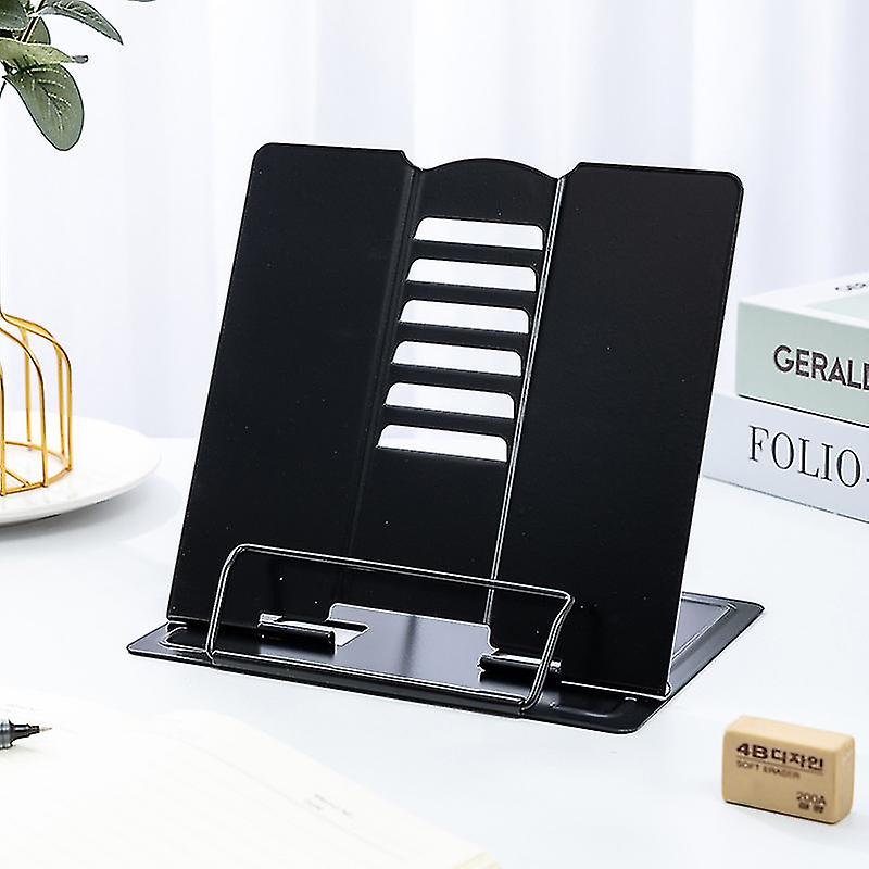 Portable Metal Book Stand, Multifunctional Metal Portable Reading Stand With Adjustable Levels, For Kitchen And Office, Black
