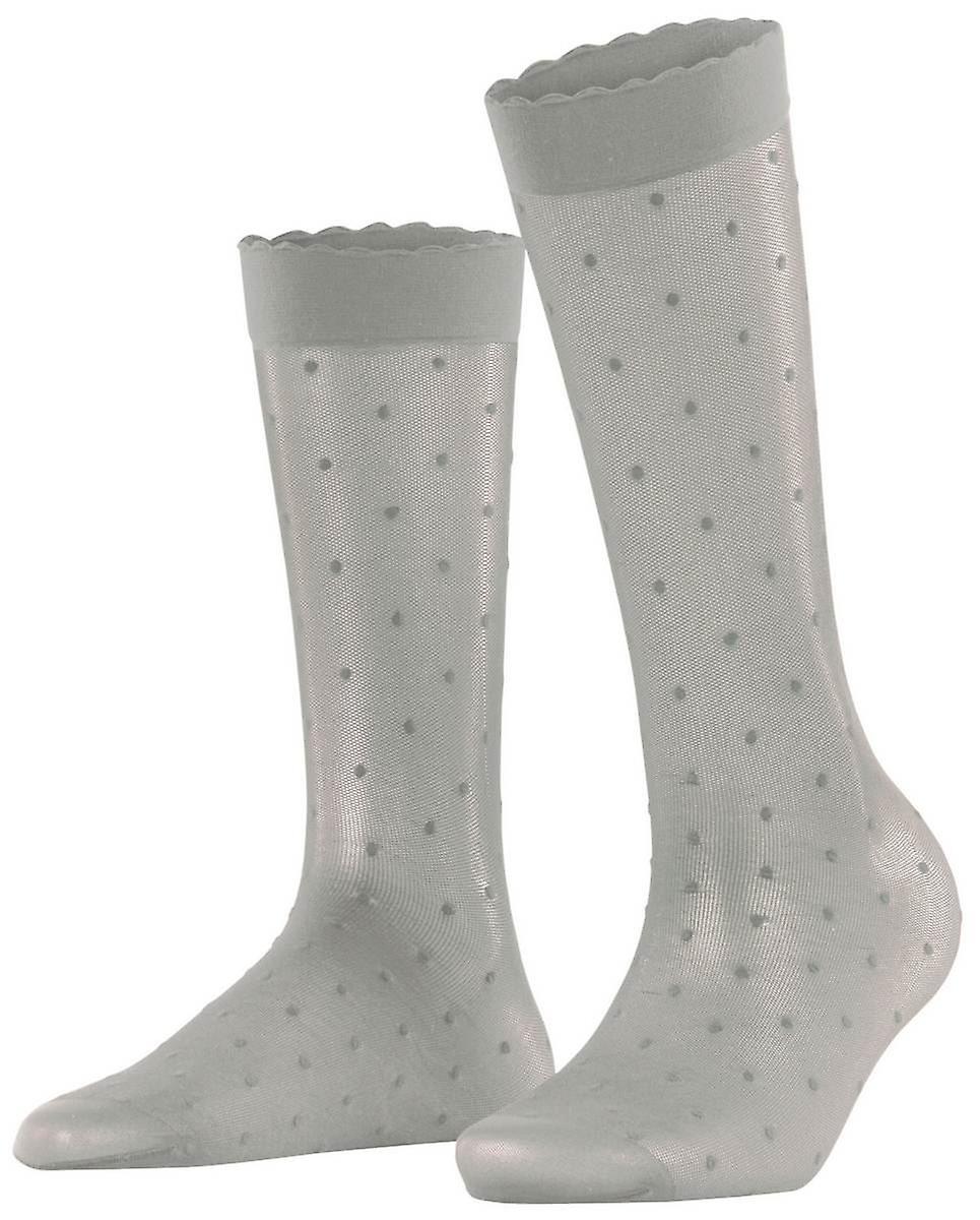 Falke Dot 15 Denier Knee High Socks - Lunar Grey
