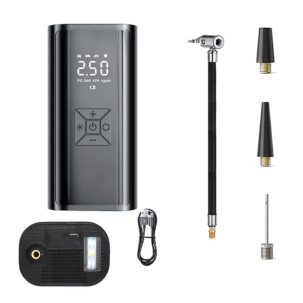 Bärbar luftkompressor elektrisk bildäckpump med LED-ljus