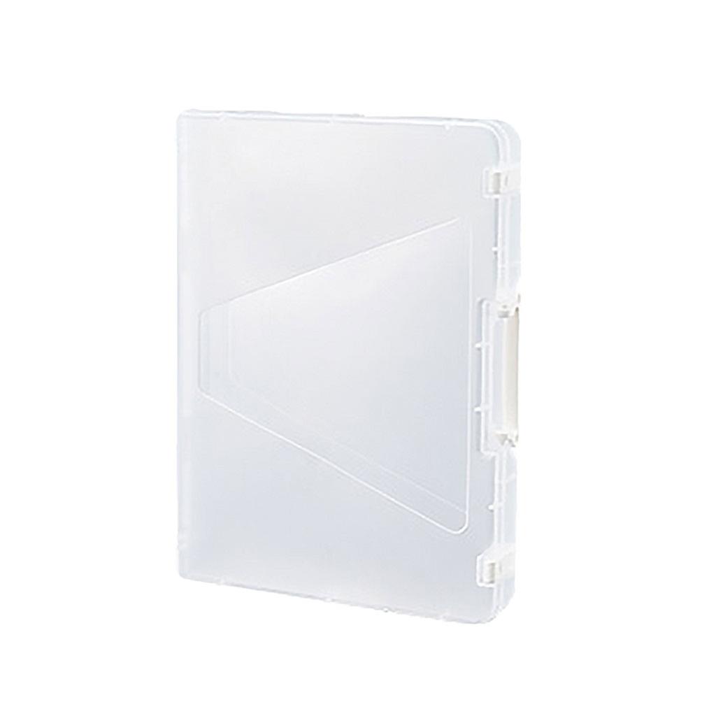 Transparent Portable File Case Double-buckle with Handle Box Containers A5 Thick Black