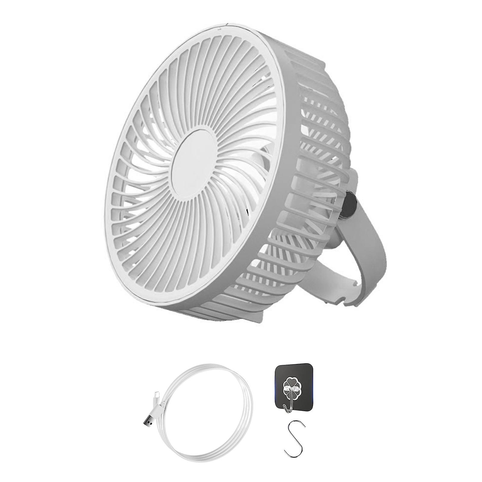 Portable 2000mAh Ceiling Fan 6.9inch USB Rechargeable Hanging Fan with Hook