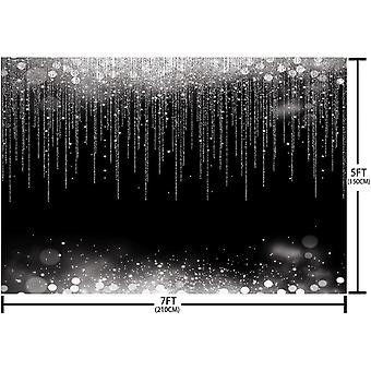 Glitzernder Disco-Party-Hintergrund, 300x180 Cm, Vinyl, Silberfarben Für Foto-Shootings & Feiern