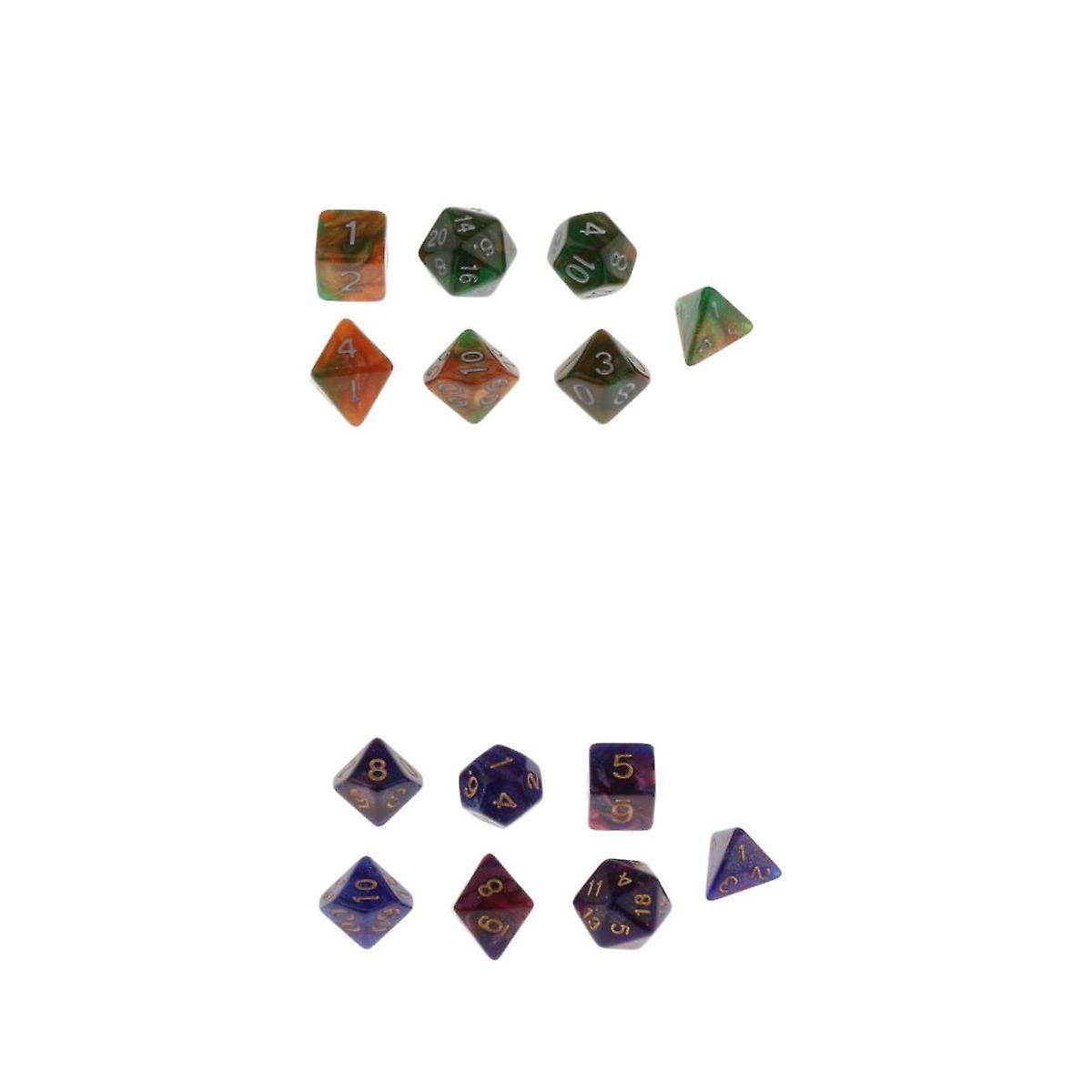 14 Set of Polyhedral Dice D4 D6 D8 D10 D12 D20 for DnD RPG Games