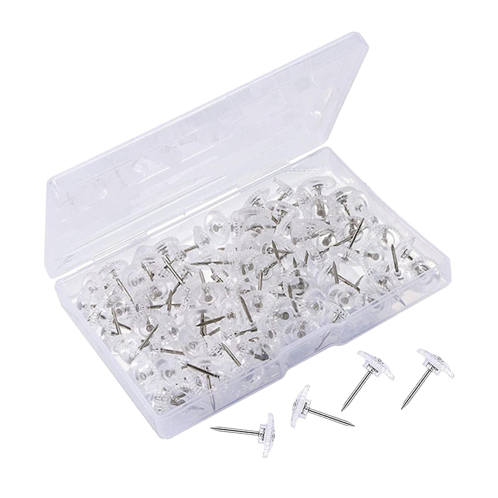 200Pcs Clear Push Pins Cork Boards Paper Photo Wall Projects Office Marking
