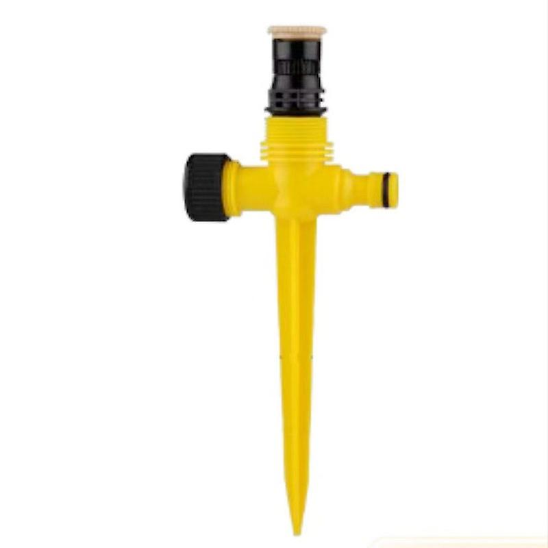 Automatic irrigation system with 360 degree rotation, multi-function adjustable garden sprinkler, yellow, 26.5*10.5cm