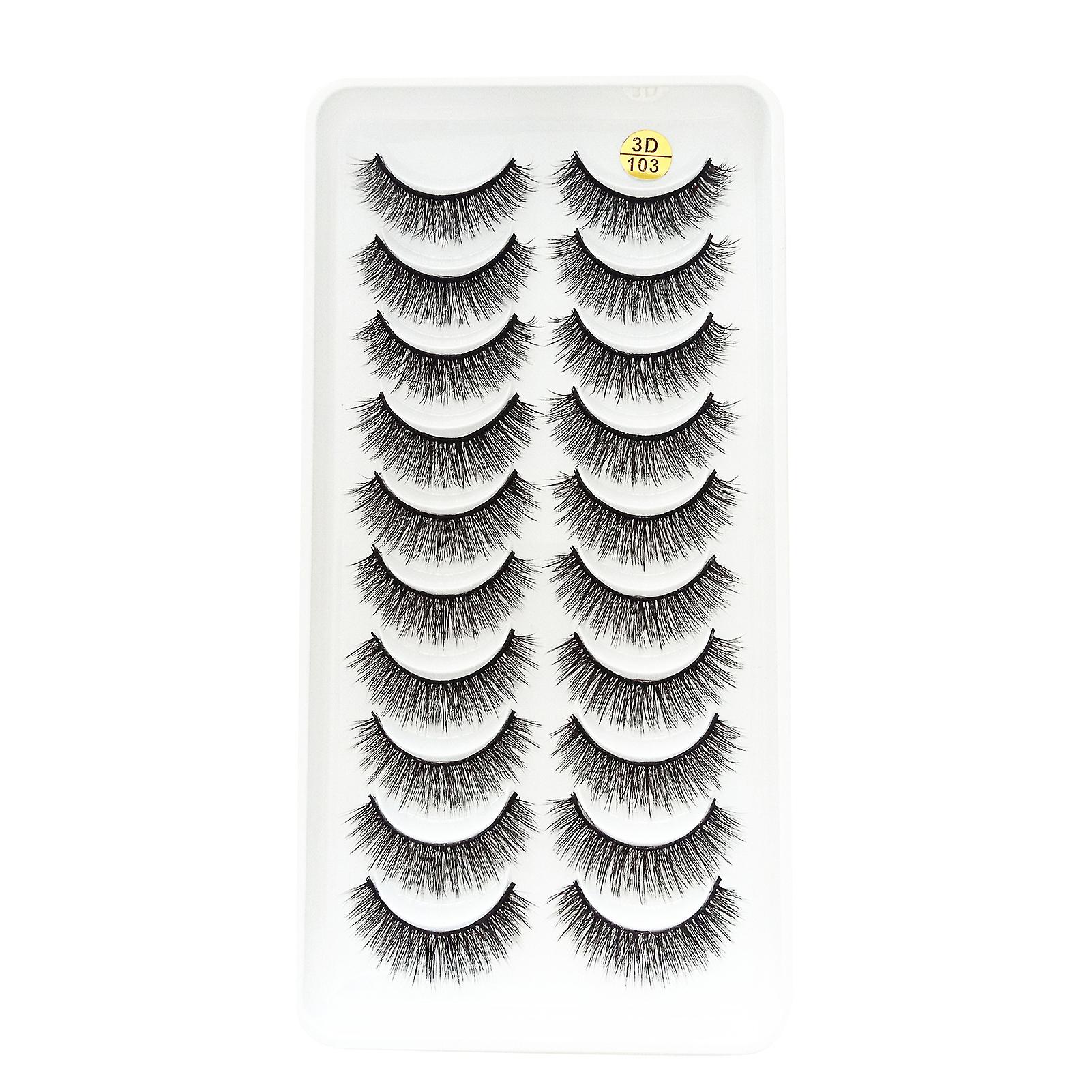 10 Pairs False Eyelashes Multilayered Bushy Curling Up Lashes