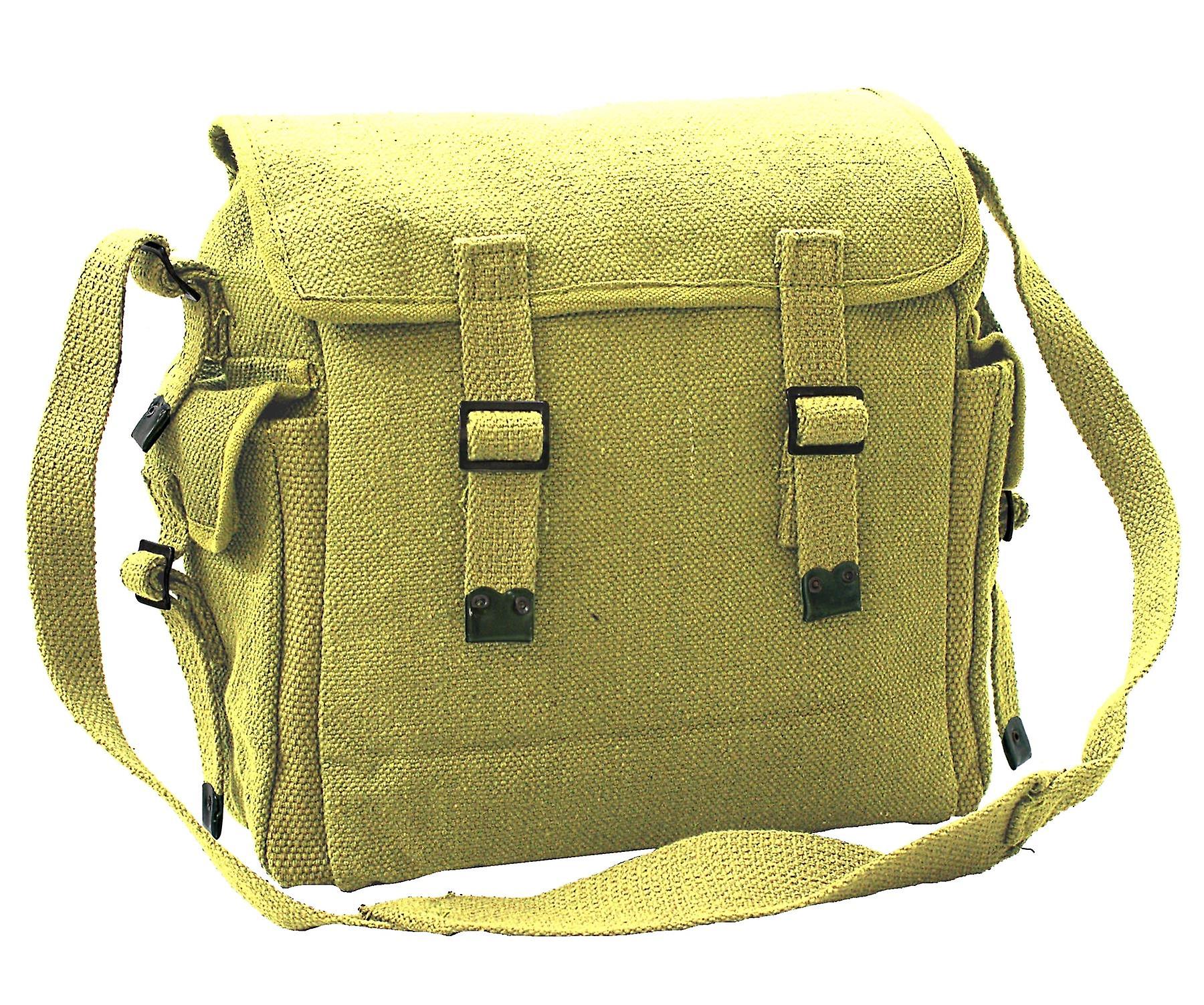 New Vintage Canvas Shoulder Haversack Bag Pockets