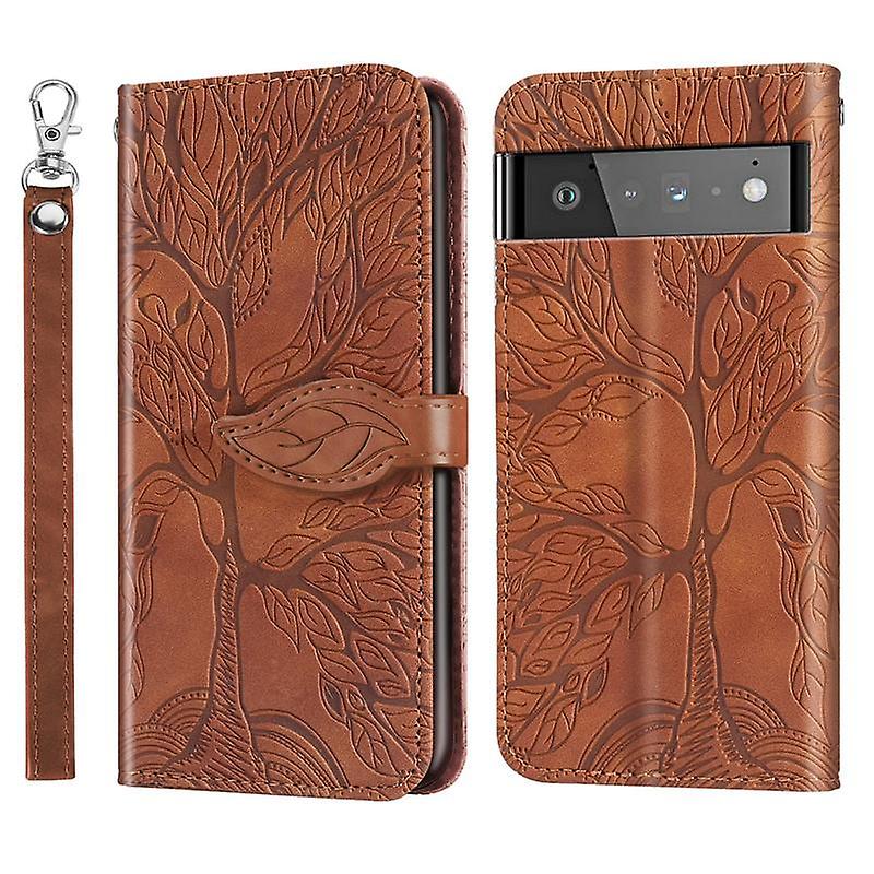 Wallet Case For Google Pixel 6 Pro Premium PU Leather Flip Cover Life Tree