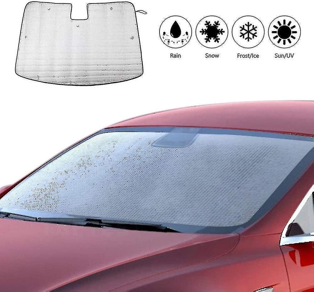 Compatible For Tesla Model 3 Car Windshield Sun Shade Car Windshield Cover Blocks Uv Rays Sun Visor 