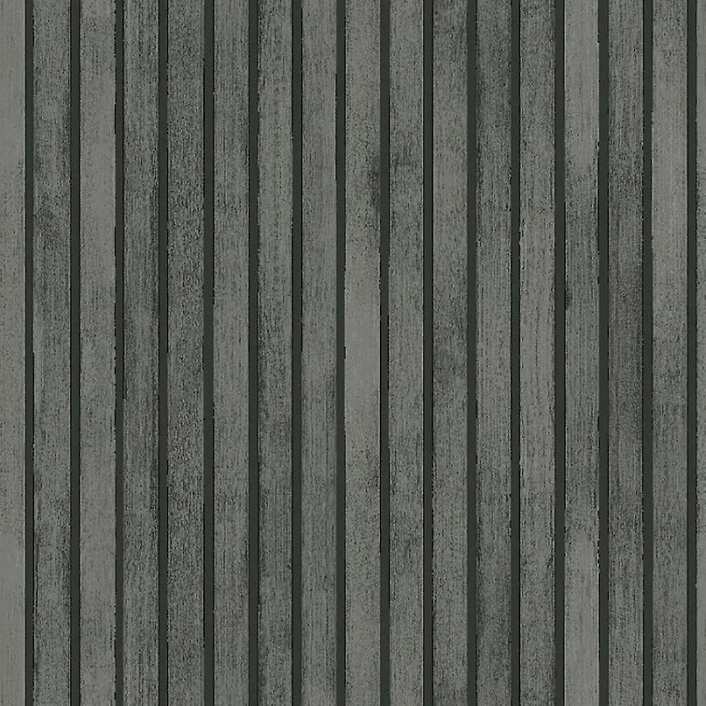 Arthouse Wood Slats Charcoal Grey Wallpaper