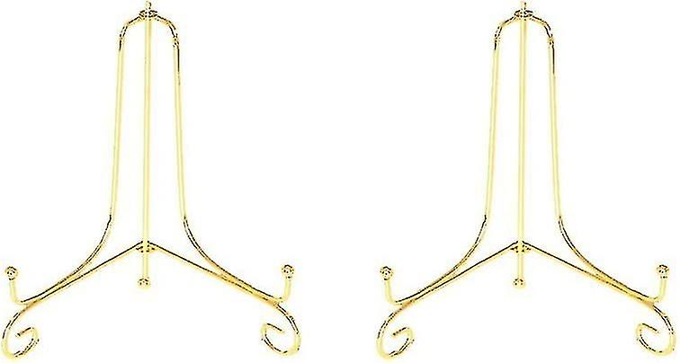 2 Pcs 4" Iron Display Stand,gold Iron Easel Plate