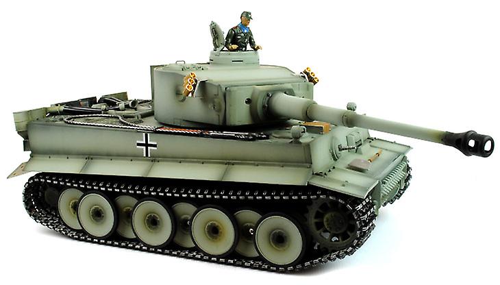 Taigen 手绘 RC 坦克早期版 Tiger I 灰色迷彩 - 全金属升级 - 2.4GHz
