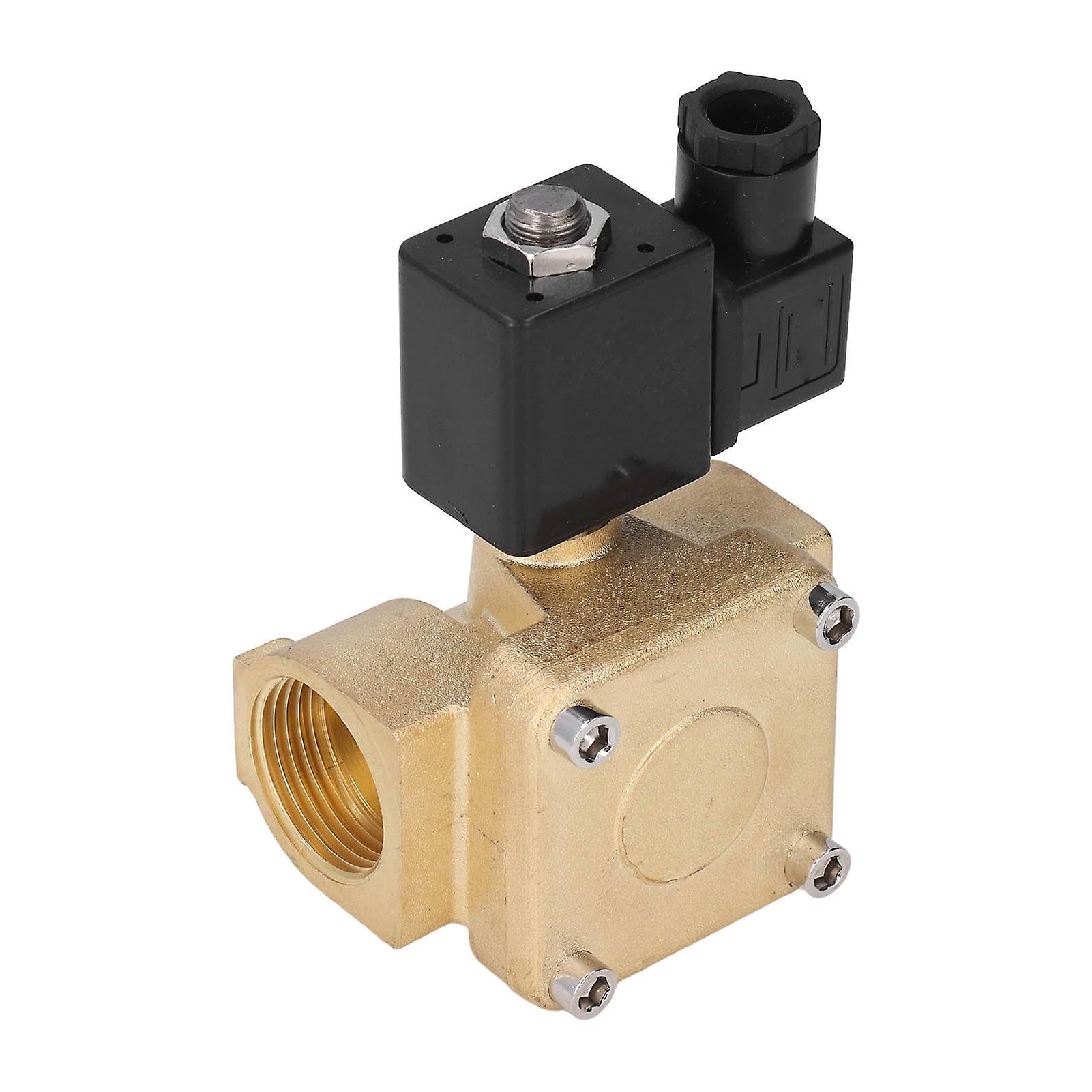 Brass Electric Sole Valve G1in NC 2 Position 2 Way Diaphragm High Pressure for Water Air AC220V