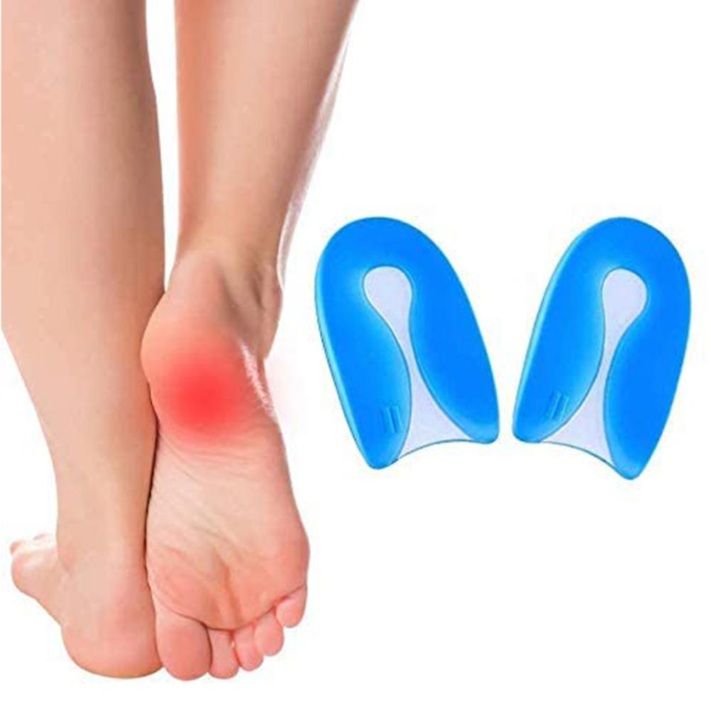 Coussinets de talon d’absorption des chocs pour éperons osseux, réutilisables imperméables en forme de U soulagement de la douleur au talon Coques de talon confortables pour hommes et femmes, bleu à