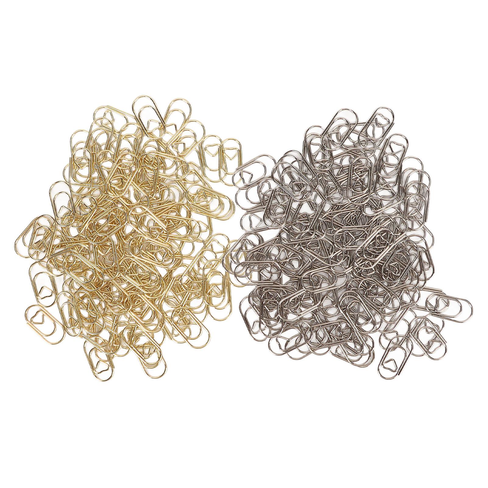 Delicate Design Paper Clips With Exquisite Workmanship, Heart-Shaped Metal Clips For Creative Office Use, 200 Pieces In Assorted Colors, Smooth