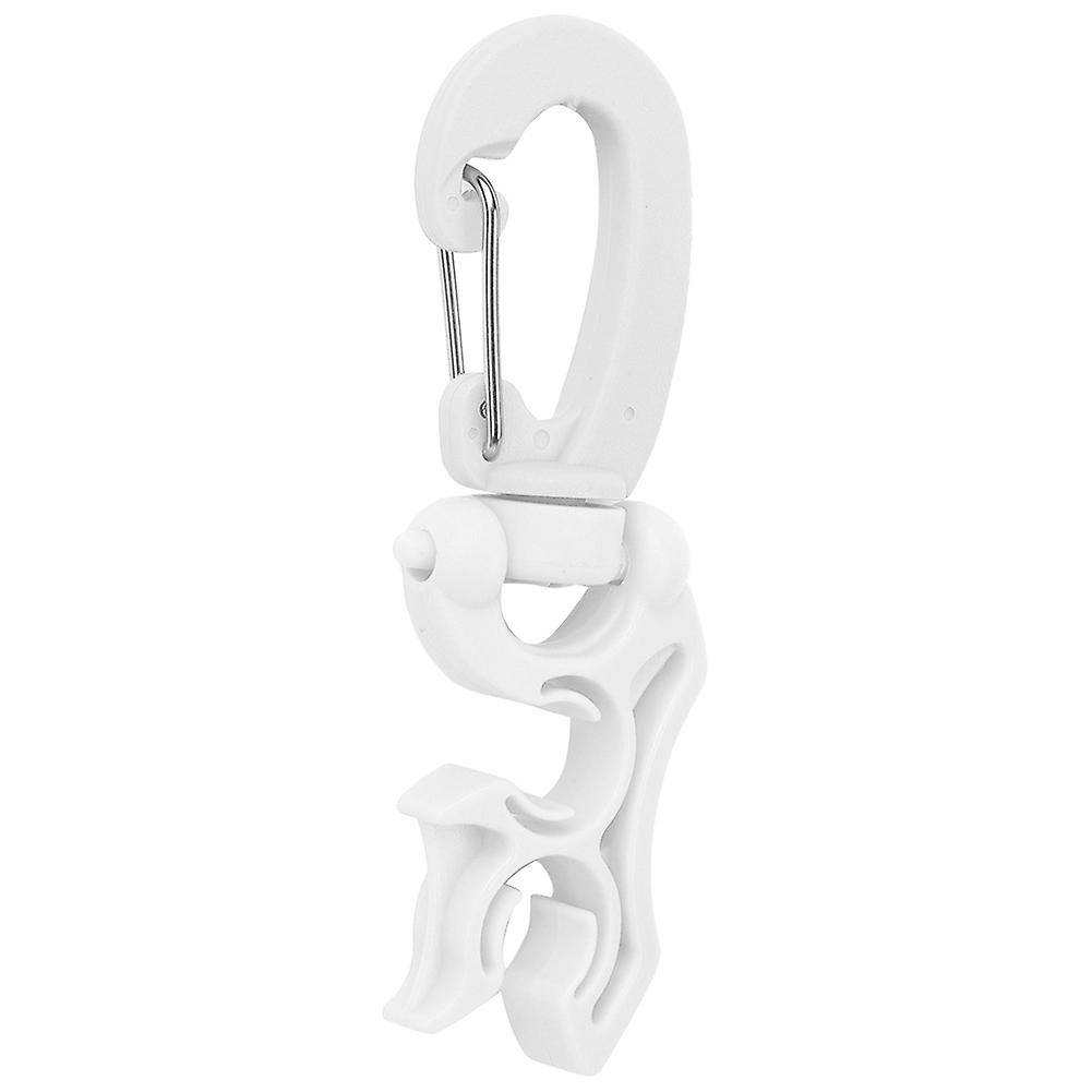 Plastic Scuba Diving BCD Breathing Regulator Hose Holder Quick Release Buckle Fixed Hook AccessoriesWhite