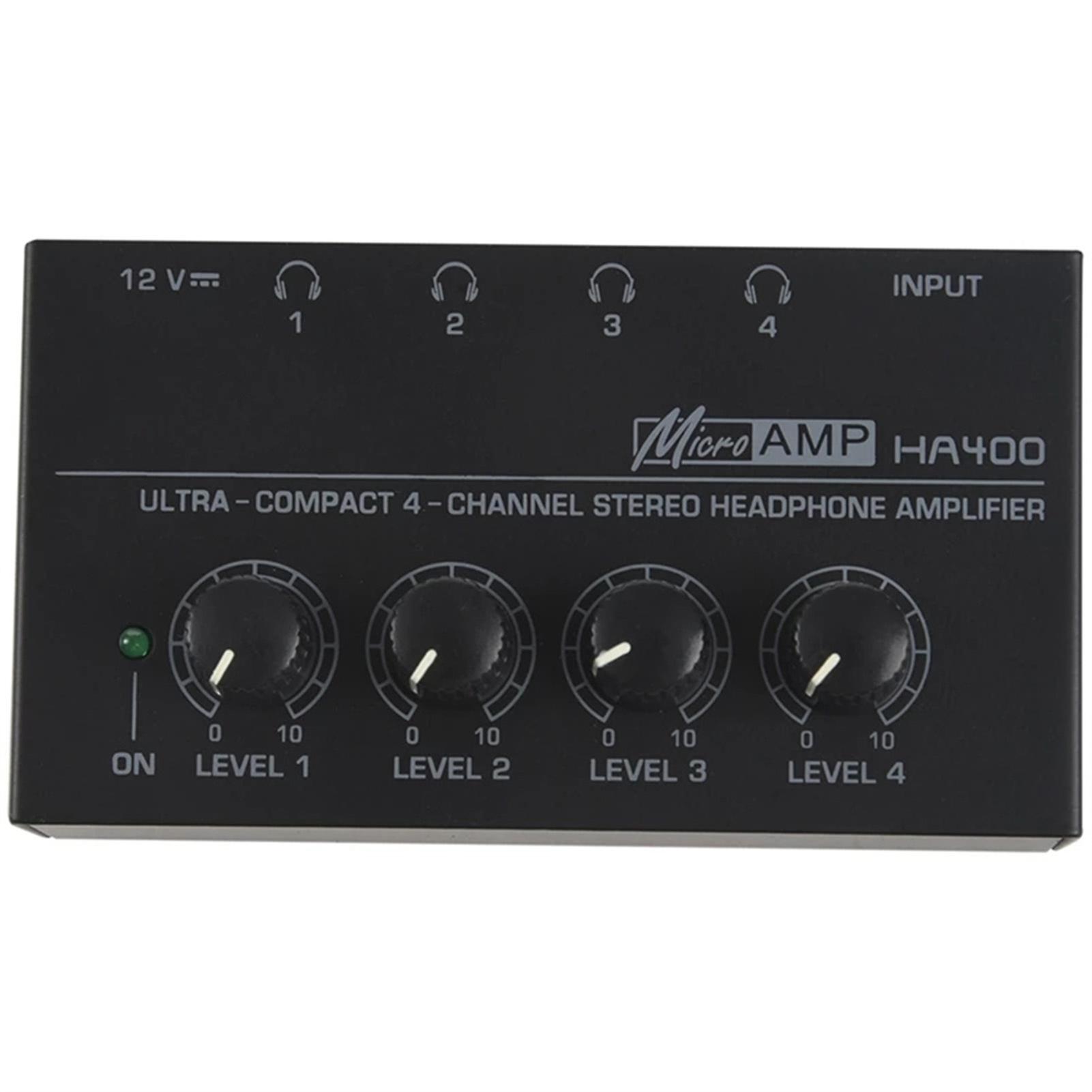 Headset Amplifier 4-Way Earphone Headphone Power Amplifier Four Knob Adjustable
